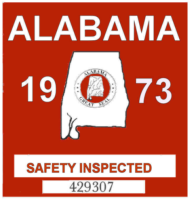 (image for) 1973 Alabama safety check inspection Sticker